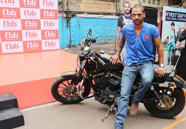 Shikhar Dhawan with Harley Davidson 