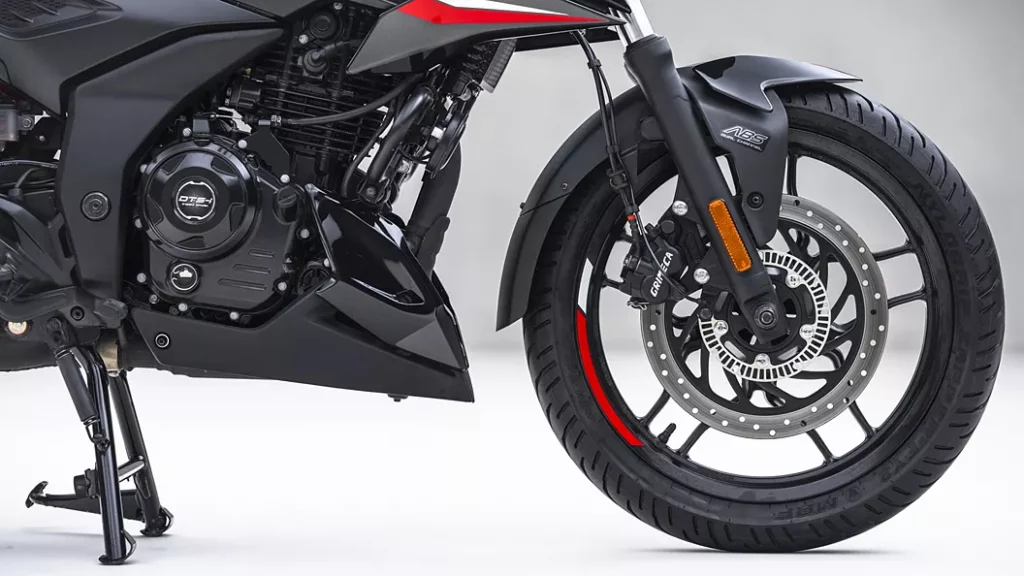 Bajaj Pulsar N250 tyres and brakes
