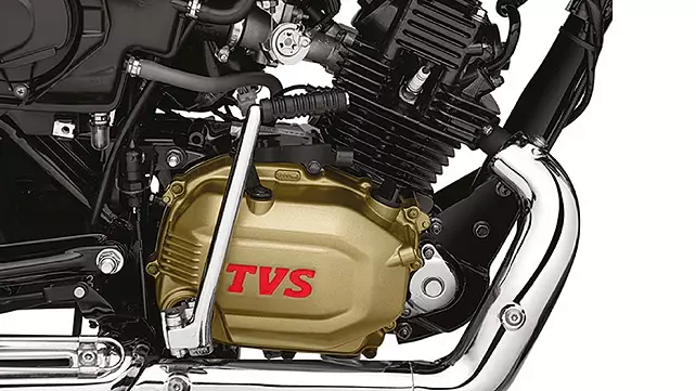 TVS Radeon engine and transmission
