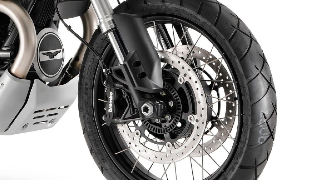 Moto Guzzi V85 TT STD Suspension & Brakes (सस्पेंशन एंड ब्रेक्स)